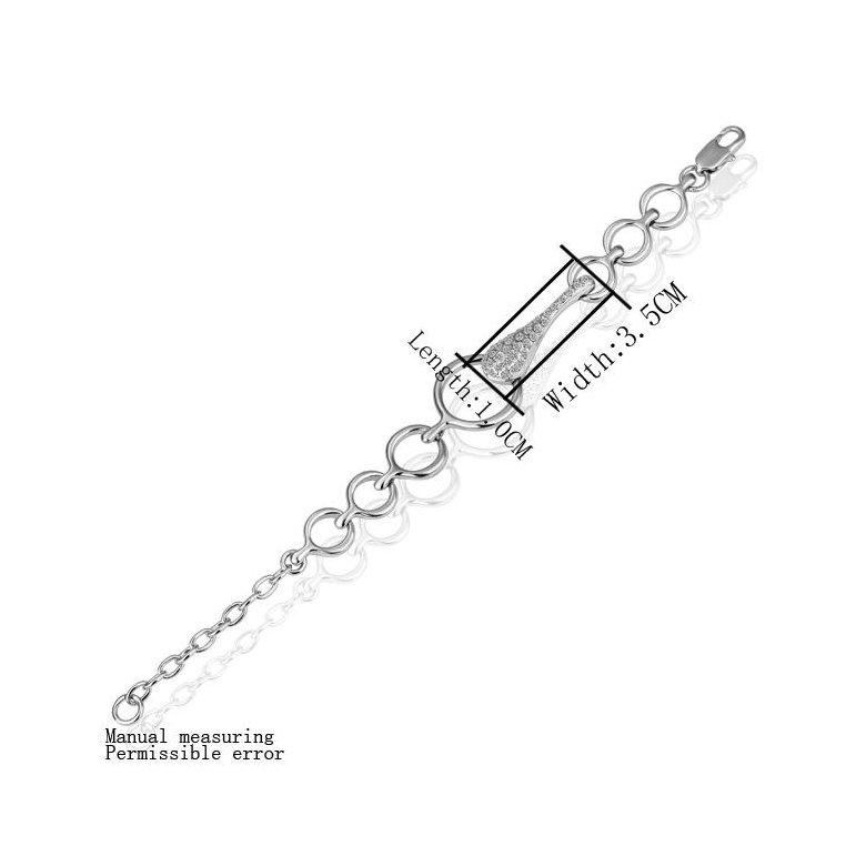 Wholesale Romantic Platinum Round Rhinestone Bracelet TGGPB038 1