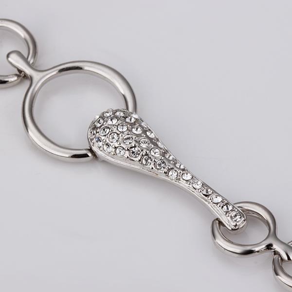 Wholesale Romantic Platinum Round Rhinestone Bracelet TGGPB038 2
