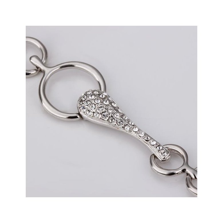 Wholesale Romantic Platinum Round Rhinestone Bracelet TGGPB038 2
