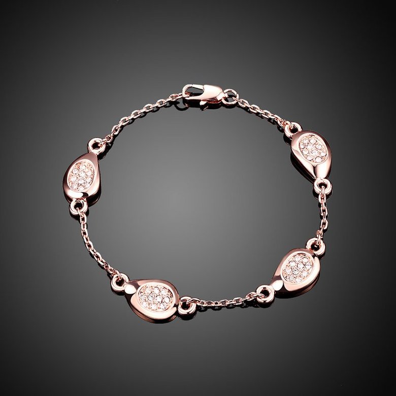 Wholesale Romantic Rose Gold Star Rhinestone Bracelet TGGPB040 1