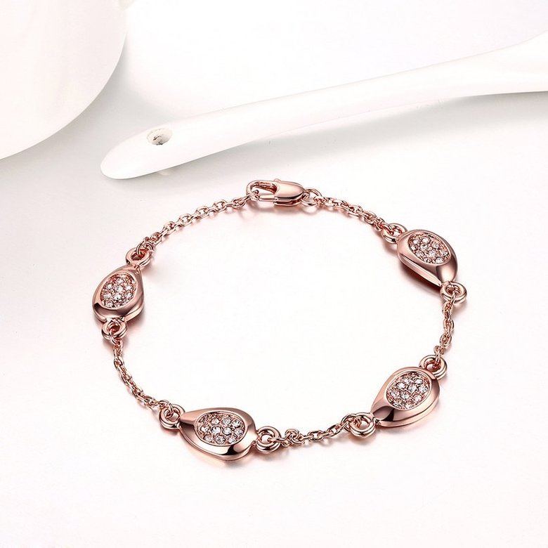 Wholesale Romantic Rose Gold Star Rhinestone Bracelet TGGPB040 2