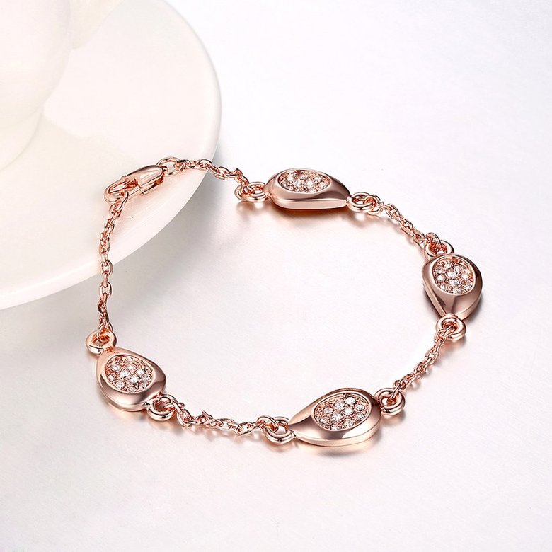 Wholesale Romantic Rose Gold Star Rhinestone Bracelet TGGPB040 3