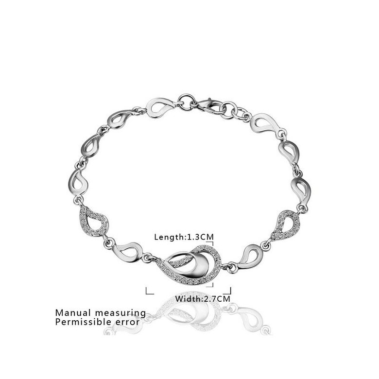 Wholesale Trendy Platinum Heart Rhinestone Bracelet TGGPB050 1