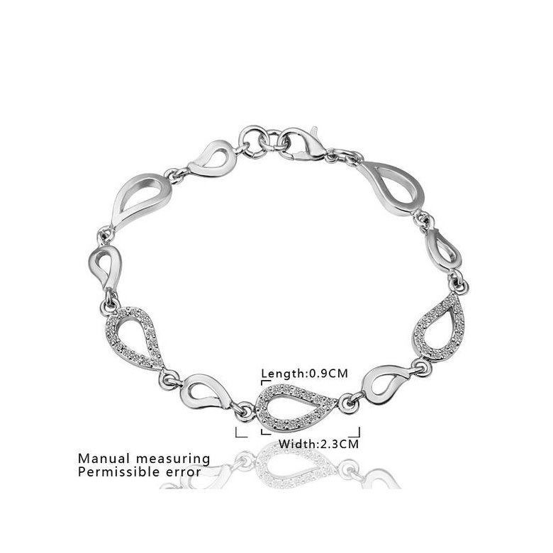 Wholesale Romantic Platinum Water Drop Rhinestone Bracelet TGGPB051 0