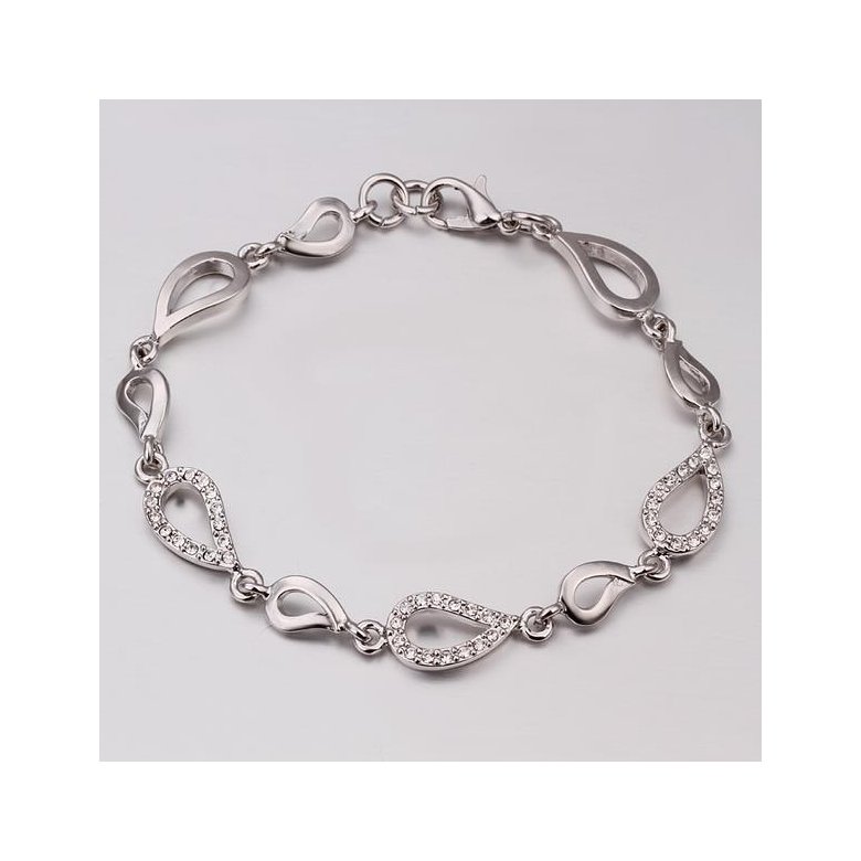 Wholesale Romantic Platinum Water Drop Rhinestone Bracelet TGGPB051 1