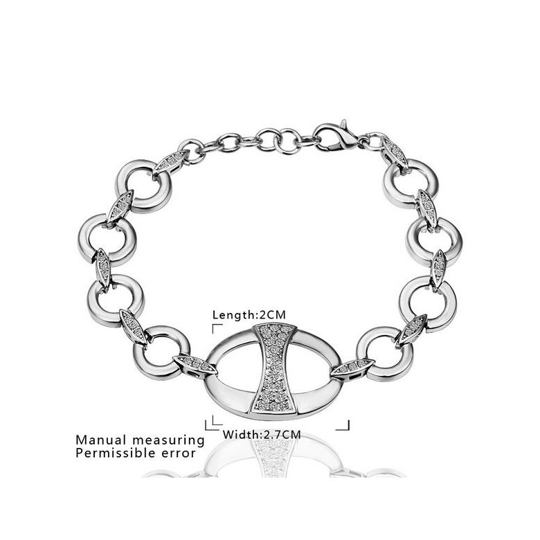 Wholesale Classic Platinum Round Rhinestone Bracelet TGGPB055 0