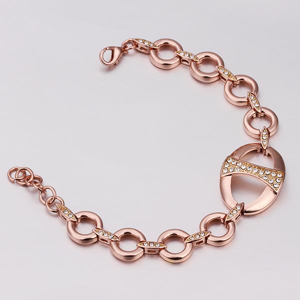 Wholesale Trendy Rose Gold Round Rhinestone Bracelet TGGPB056 0