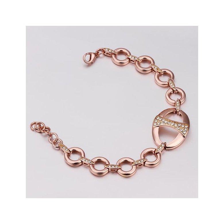 Wholesale Trendy Rose Gold Round Rhinestone Bracelet TGGPB056 0