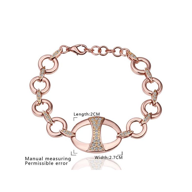 Wholesale Trendy Rose Gold Round Rhinestone Bracelet TGGPB056 1