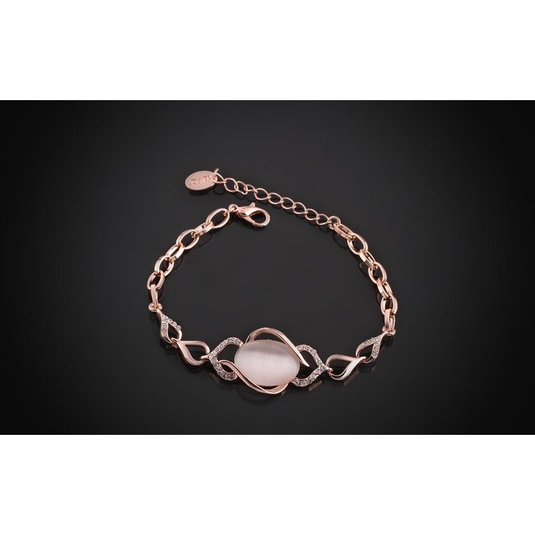 Wholesale Romantic Rose Gold Round Semi-precious Stone Bracelet TGGPB058 4