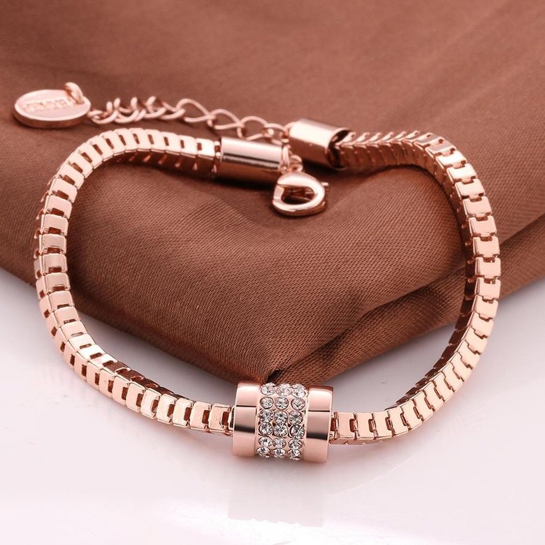 Wholesale Trendy Rose Gold Geometric Rhinestone Bracelet TGGPB070 0