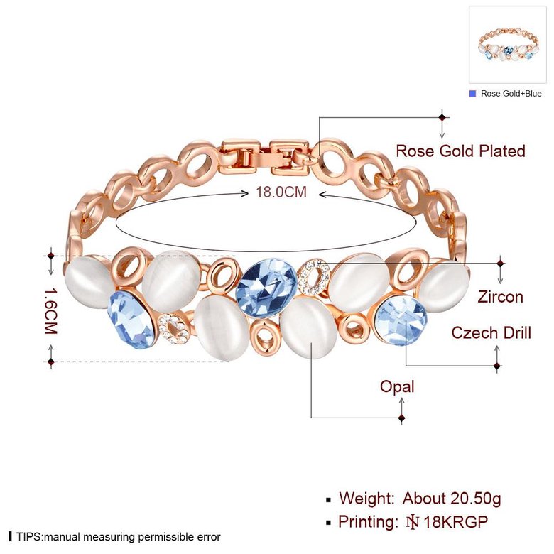 Wholesale Trendy 18K Gold Round Rhinestone Bracelet TGGPB106 3