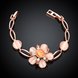 Wholesale Romantic Rose Gold Plant Rhinestone Bracelet TGGPB117 3 small