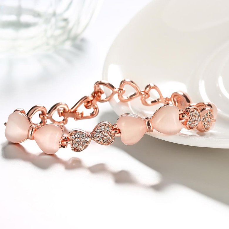 Wholesale Classic Rose Gold Round Rhinestone Bracelet TGGPB123 2