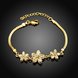 Wholesale Romantic 24K Gold Plant CZ Bracelet TGGPB136 3 small