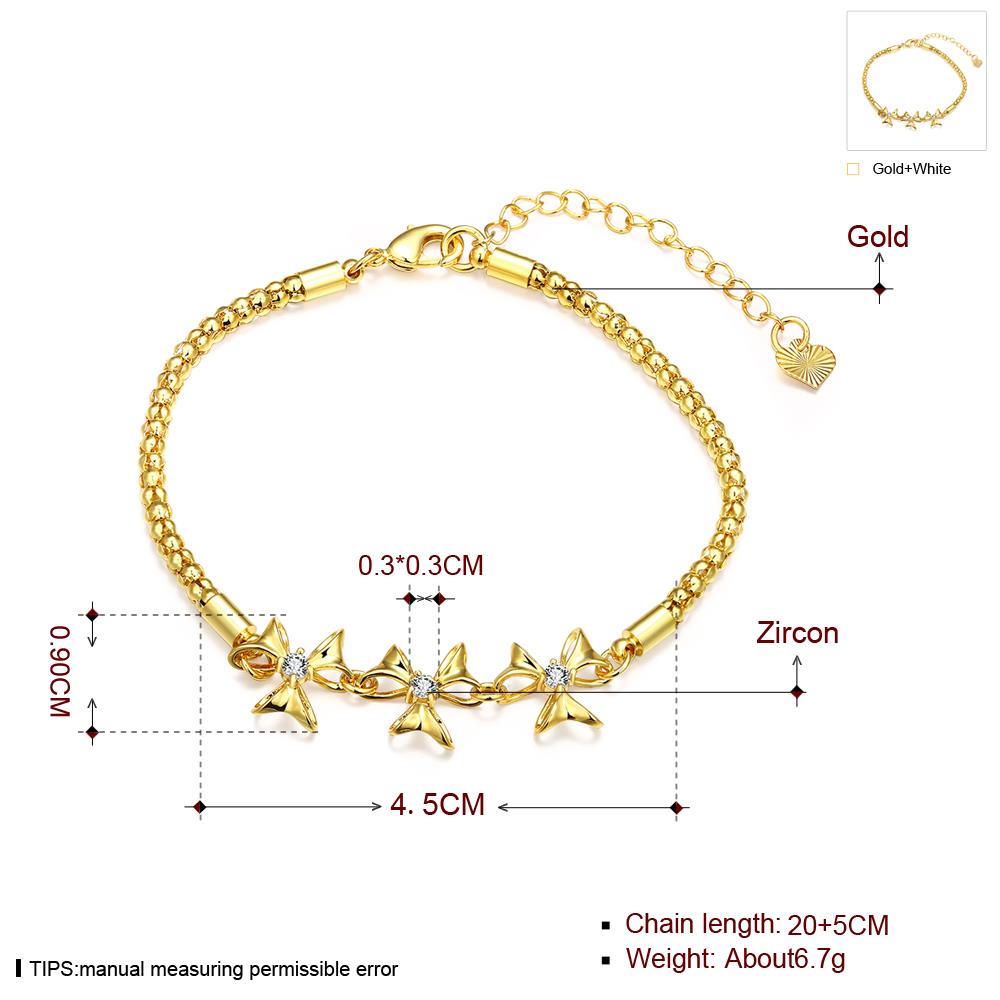 Wholesale Trendy 24K Gold Plant CZ Bracelet TGGPB141 0