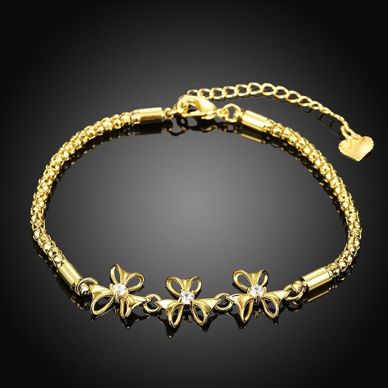 Wholesale Trendy 24K Gold Plant CZ Bracelet TGGPB141 3