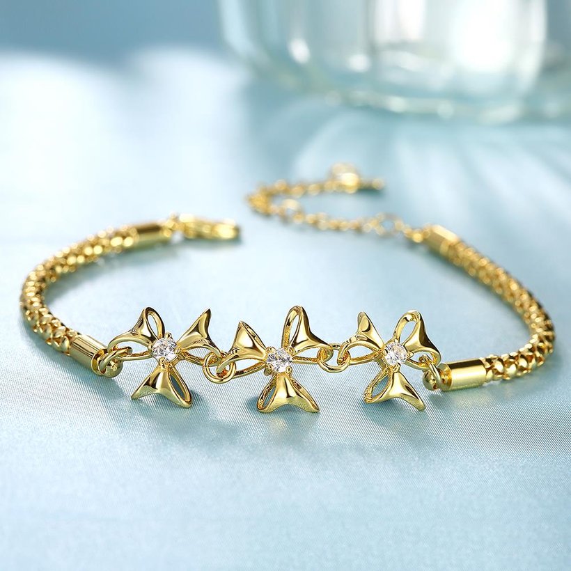 Wholesale Trendy 24K Gold Plant CZ Bracelet TGGPB141 5