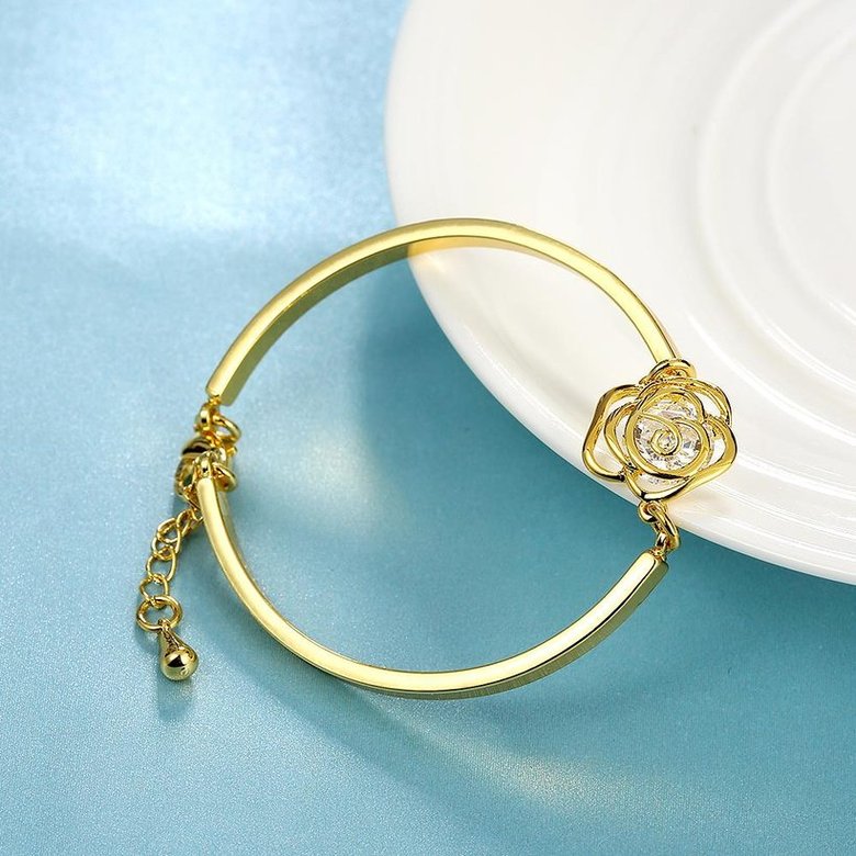 Wholesale Romantic 24K Gold Plant CZ Bracelet TGGPB147 2