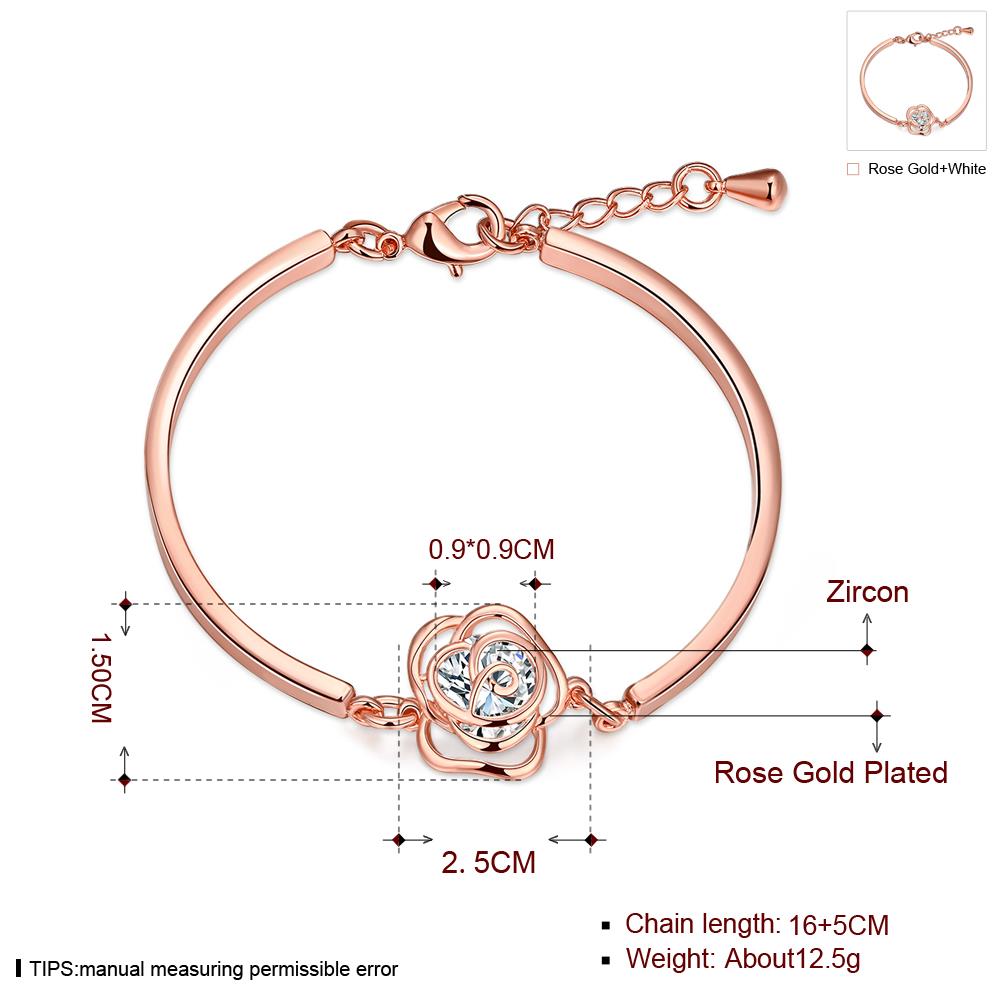 Wholesale Romantic 24K Gold Plant CZ Bracelet TGGPB147 6