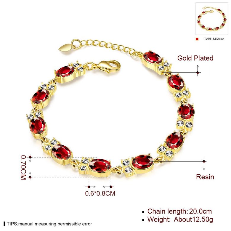 Wholesale Classic 24K Gold Round Resin Bracelet TGGPB029 1