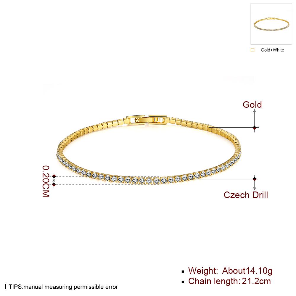 Wholesale Romantic 24K Gold Geometric Rhinestone Bracelet TGGPB162 0