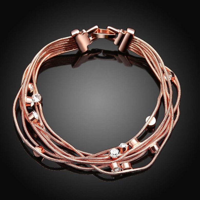 Wholesale Romantic Rose Gold Geometric Rhinestone Bracelet TGGPB168 0