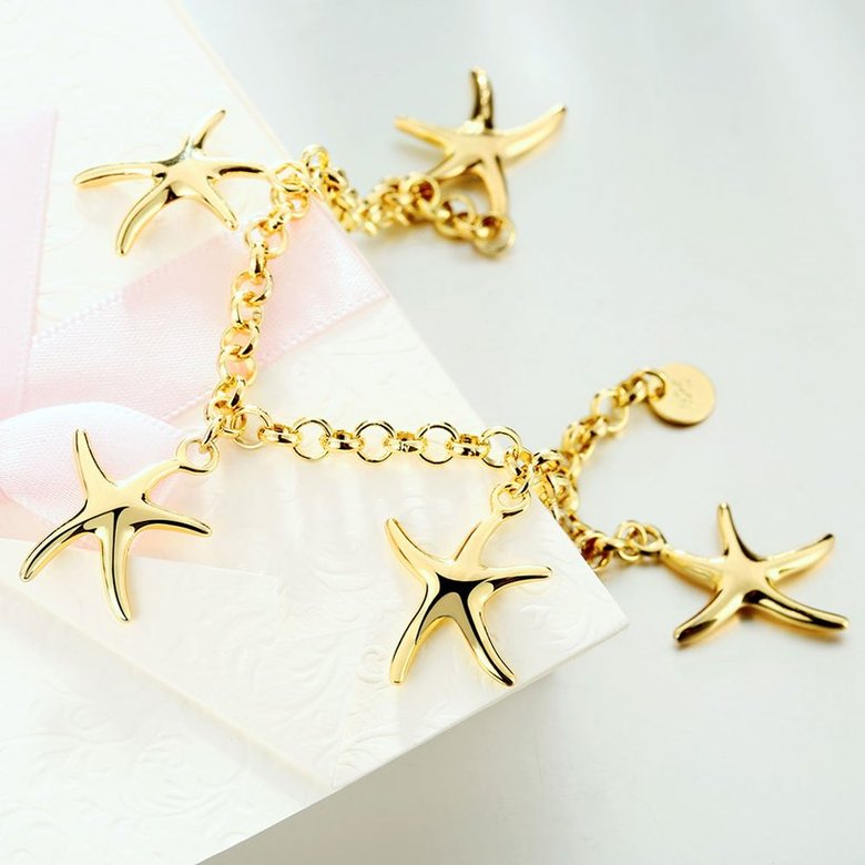 Wholesale Romantic 24K Gold Star Bracelet TGGPB171 2