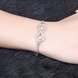 Wholesale Trendy Imitation Rhodium Geometric White Crystal Bracelet TGGPB172 4 small