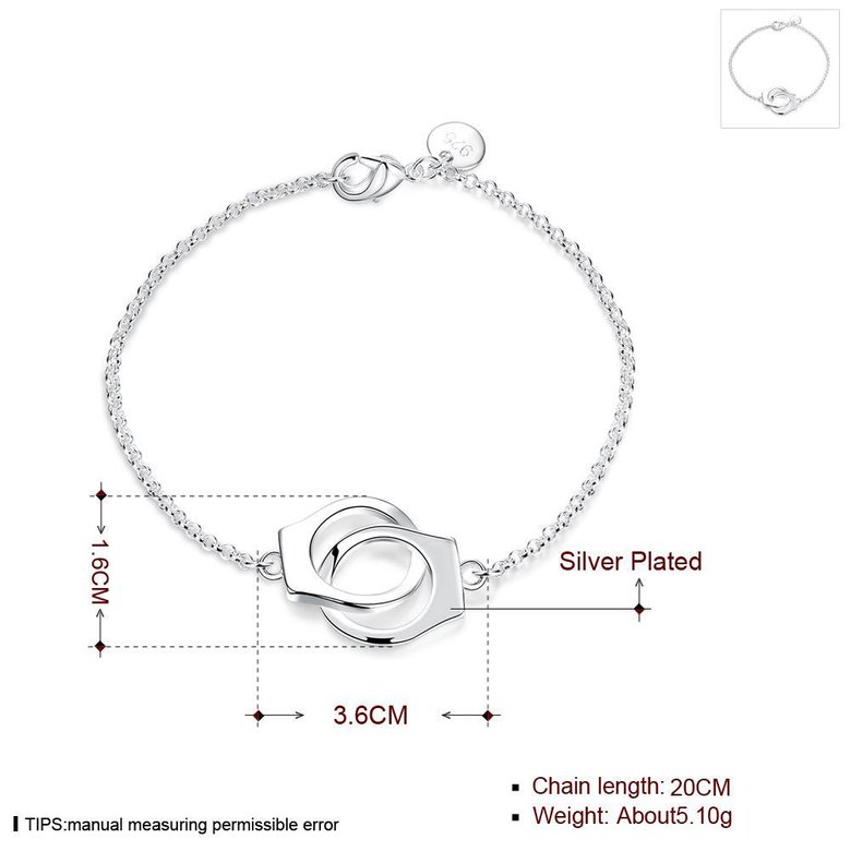 Wholesale Romantic Silver Geometric Bracelet TGGPB151 0