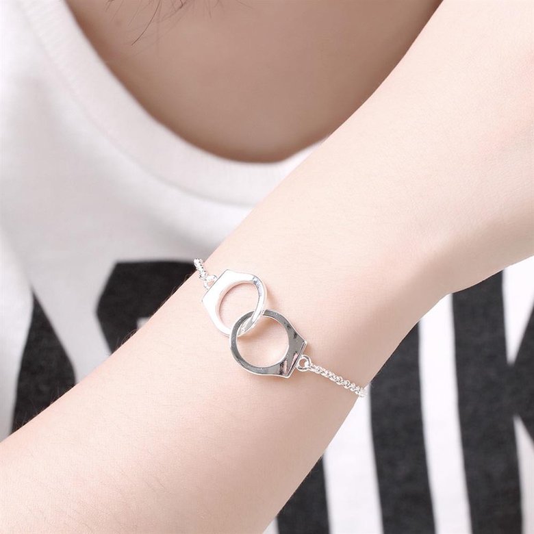 Wholesale Romantic Silver Geometric Bracelet TGGPB151 4