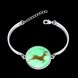 Wholesale Romantic Silver Round Glass Bracelet TGLB034 4 small