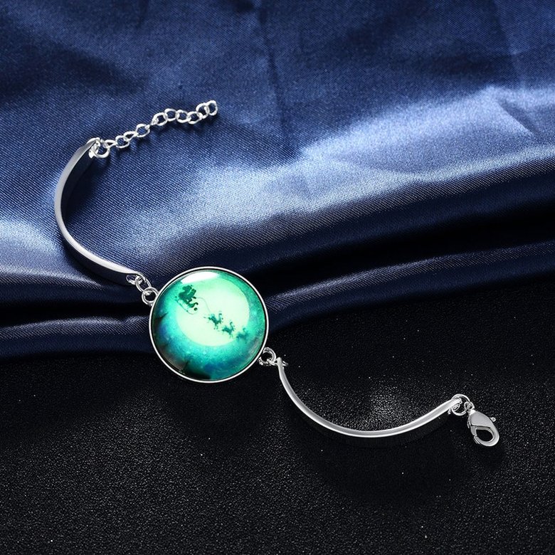 Wholesale Romantic Silver Round Glass Bracelet TGLB035 4