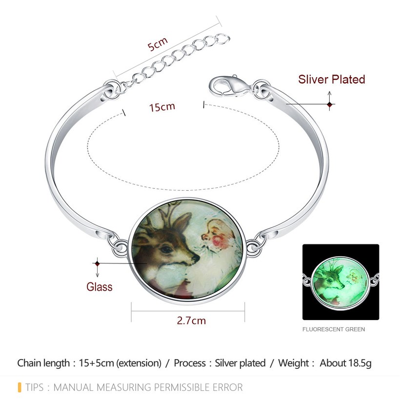 Wholesale Romantic Silver Round Glass Bracelet TGLB037 1
