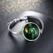 Wholesale Romantic Silver Round Glass Bracelet TGLB050 3 small
