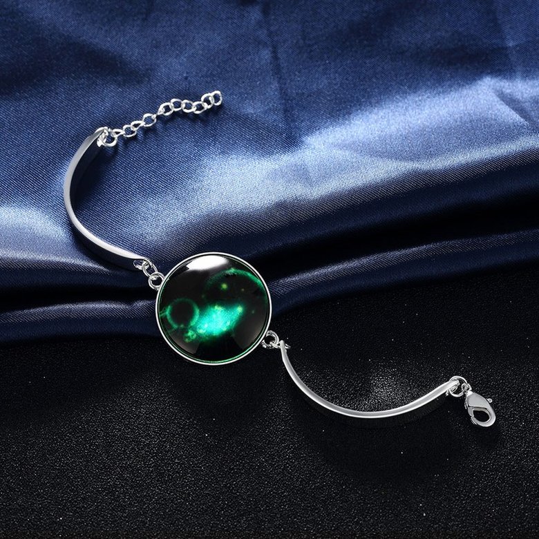 Wholesale Romantic Silver Round Glass Bracelet TGLB023 4