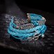 Wholesale Trendy Silver Geometric Charm Leather Rope Bracelet TGLEB110 0 small