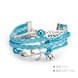 Wholesale Trendy Silver Geometric Charm Leather Rope Bracelet TGLEB110 1 small