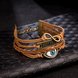 Wholesale Trendy Antique Bronze Geometric Infinity Charm Leather Rope Bracelet TGLEB159 0 small
