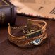 Wholesale Trendy Antique Bronze Geometric Infinity Charm Leather Rope Bracelet TGLEB159 4 small