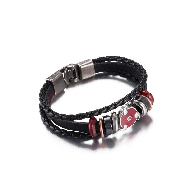 Wholesale Trendy Antique Silver Geometric Red Bracelet TGLEB013 1