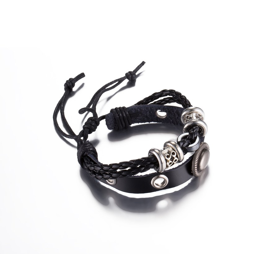 Wholesale Trendy Antique Silver Geometric Bracelet TGLEB027 1