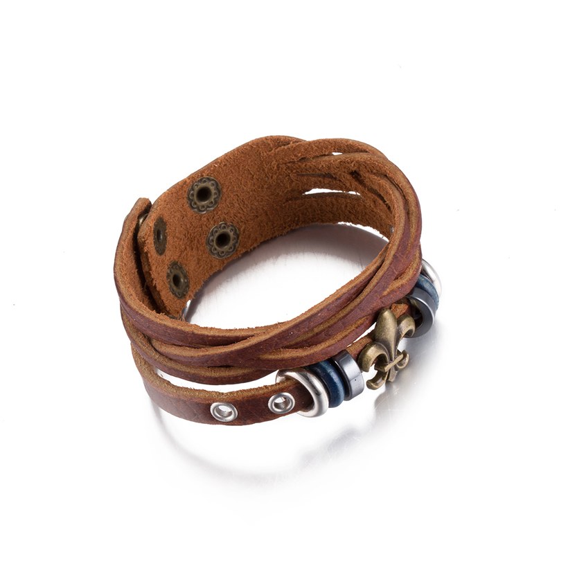 Wholesale Trendy Antique Bronze Geometric Bracelet TGLEB041 2