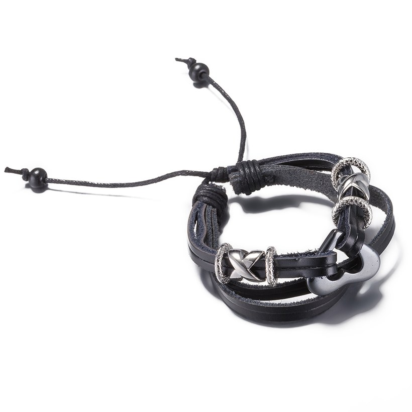 Wholesale Trendy Black Gun Heart Bracelet TGLEB136 1