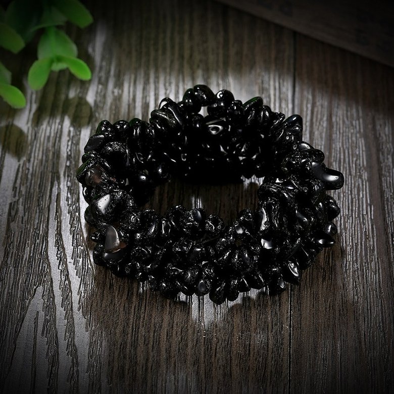 Wholesale Vintage Geometric Black Crystal Bracelet TGNSB005 1