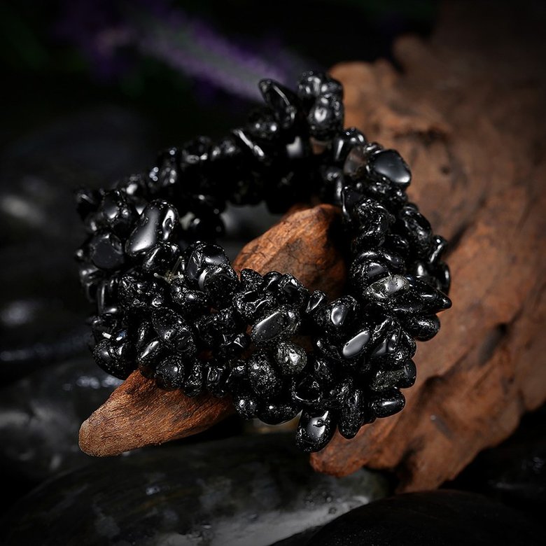 Wholesale Vintage Geometric Black Crystal Bracelet TGNSB005 3