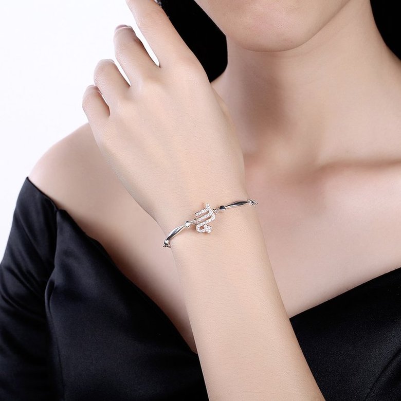 Wholesale Scorpio Constellations Real 925 Sterling Silver CZ Bracelet TGSLB046 0