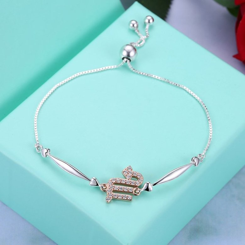 Wholesale Scorpio Constellations Real 925 Sterling Silver CZ Bracelet TGSLB046 2