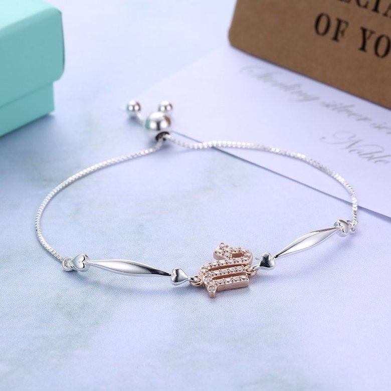 Wholesale Scorpio Constellations Real 925 Sterling Silver CZ Bracelet TGSLB046 3