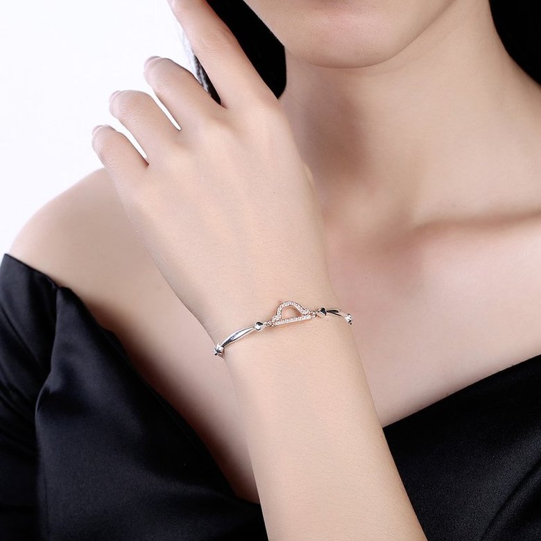 Wholesale Libra Constellations Real 925 Sterling Silver CZ Bracelet TGSLB047 0